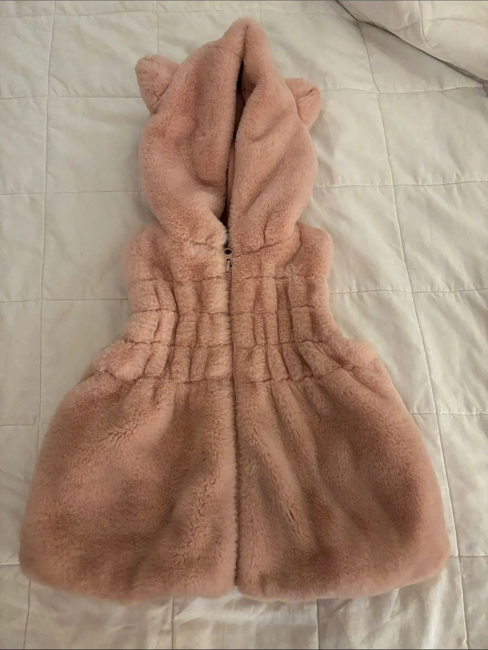 American Widgeon Kids Faux-Fur Hooded Vest in Blush Pink Sz 3T NWOT  SOFT!!!